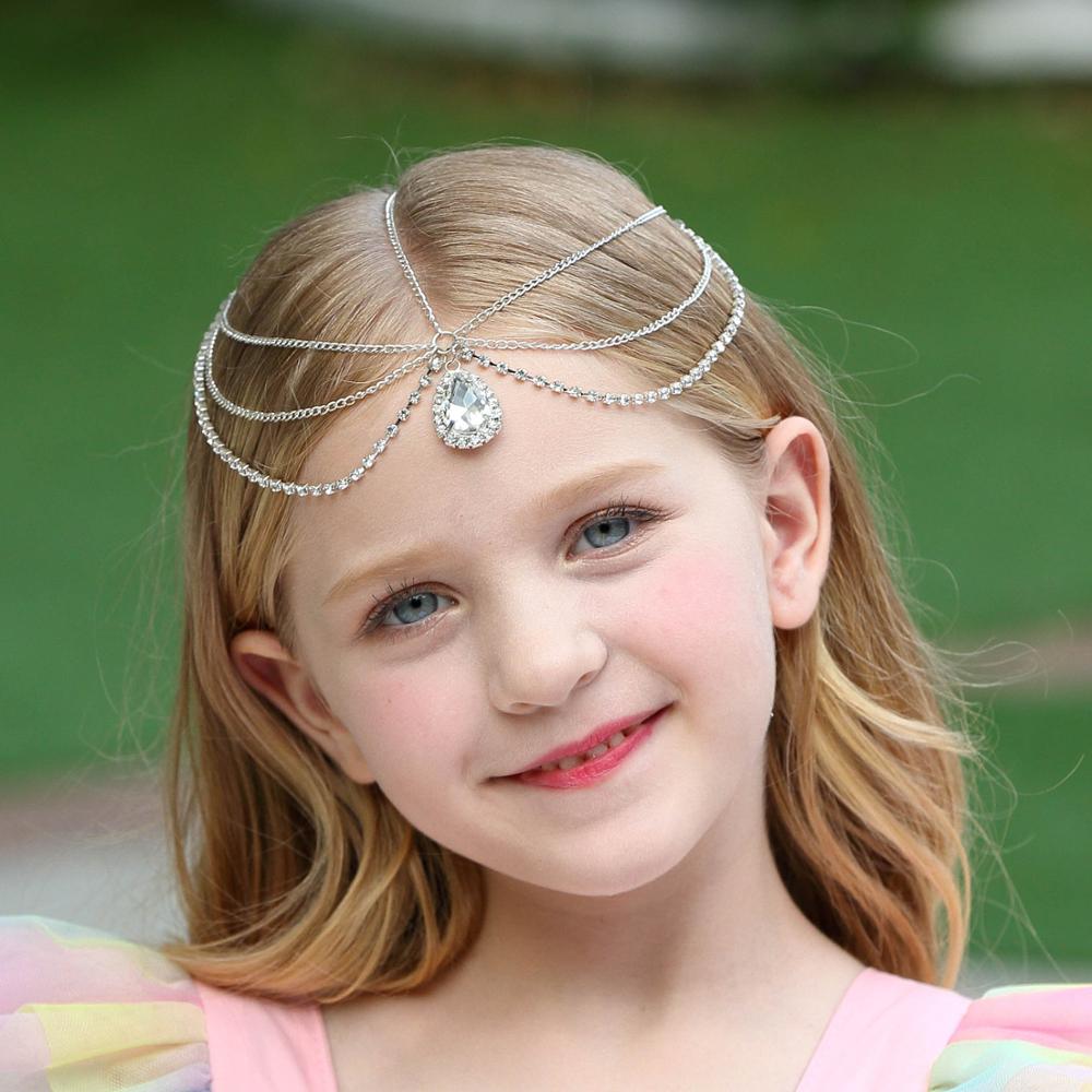 Mädchen Perle Stirn Kette Schmuck Prinzessin tanzen Party Leistung Kopfschmuck Haar Kette Schmuck für Mädchen Frauen