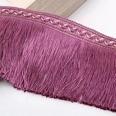 Borlas de costura con flecos para ropa, adornos de encaje, cinta decoditativa de tela, accesorios de vestido DIY, 1 metro, 13cm: Blanco