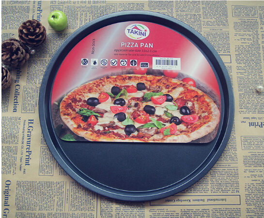 1pc 13 tums tjock pizzaplatta bakverktyg pizzabricka hembakningsugn mikrovågsugn använd non-stick pizzaform  j0503