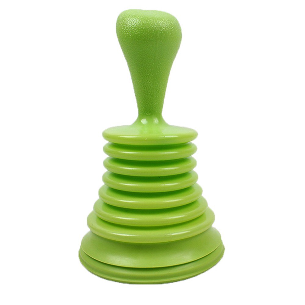 Émbolo de drenaje para inodoro, desatascador de fregadero de goma para alcantarillado doméstico, utensilios para el baño: green