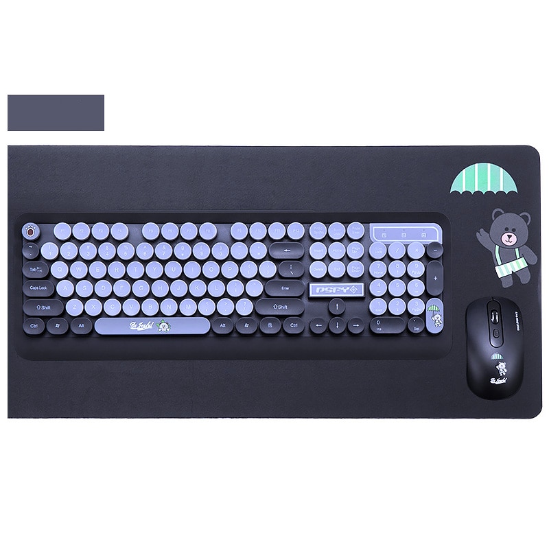 Trådløst tastatur og mus sæt bluetooth retro punk skrivemaskine 104 nøgler til office pc desktop notebook mac windows  #k68
