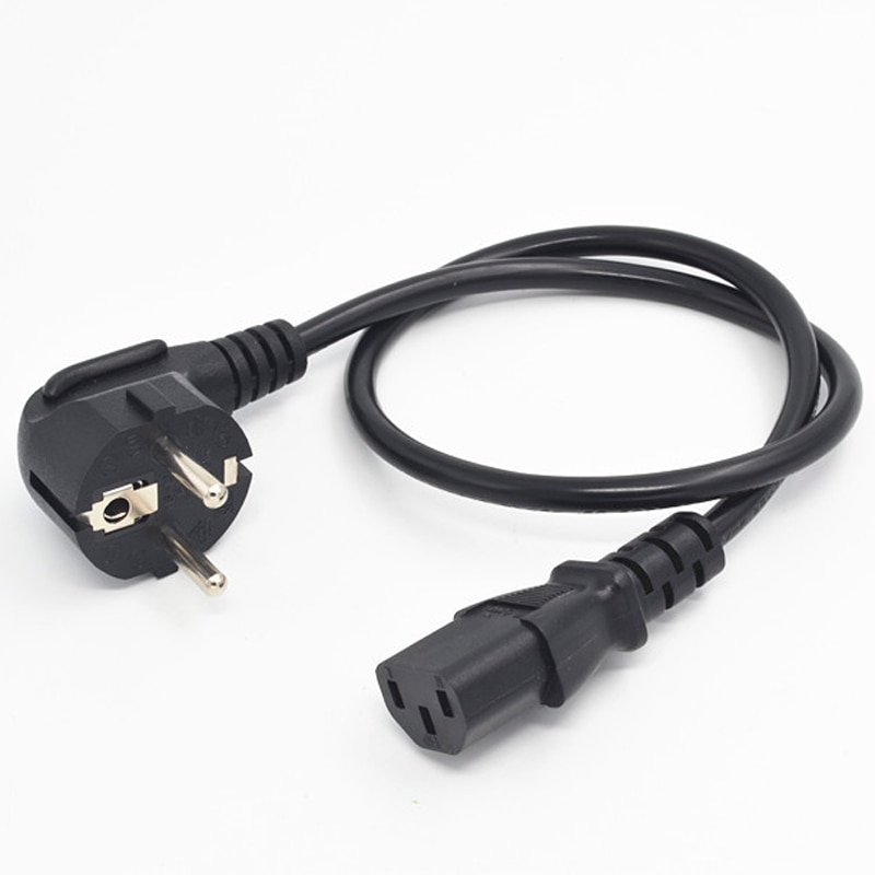 Europe EU plug Flat Nema 5-15P to IEC C13 Power Cord 0.2M 0.5M IEC C13 EU power mains cable AC EU Plug to IEC Kettle C13