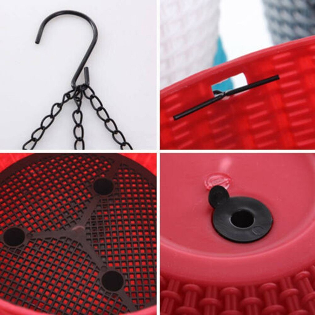 Flower Pot Hanging Balcony 1x Rattan Hanging Plant Pots Flower Baskets Self Watering Wall Garden Plant Pot Garden Decoration