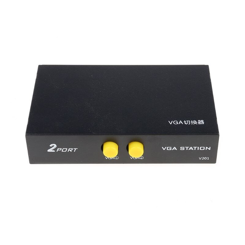 2 Ports Switcher Splitter 2 Ways VGA Video Switch Adapter Converter Box for PC Monitor Accessories