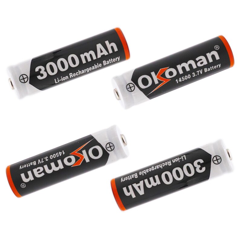 14500 3000mah 3.7 V lithium ion rechargeable Li-ion Battery batteries and LED flashlight,