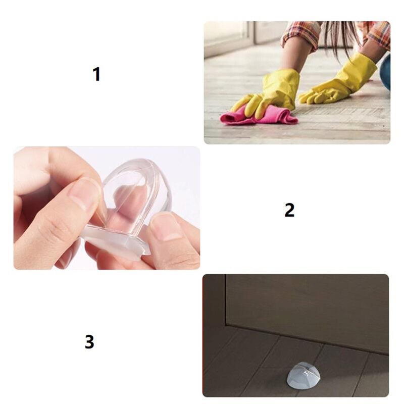 1Pc Acryl Geen Behoefte Punch Transparante Deurstopper Deur Houder Thuis Doorstop Supply