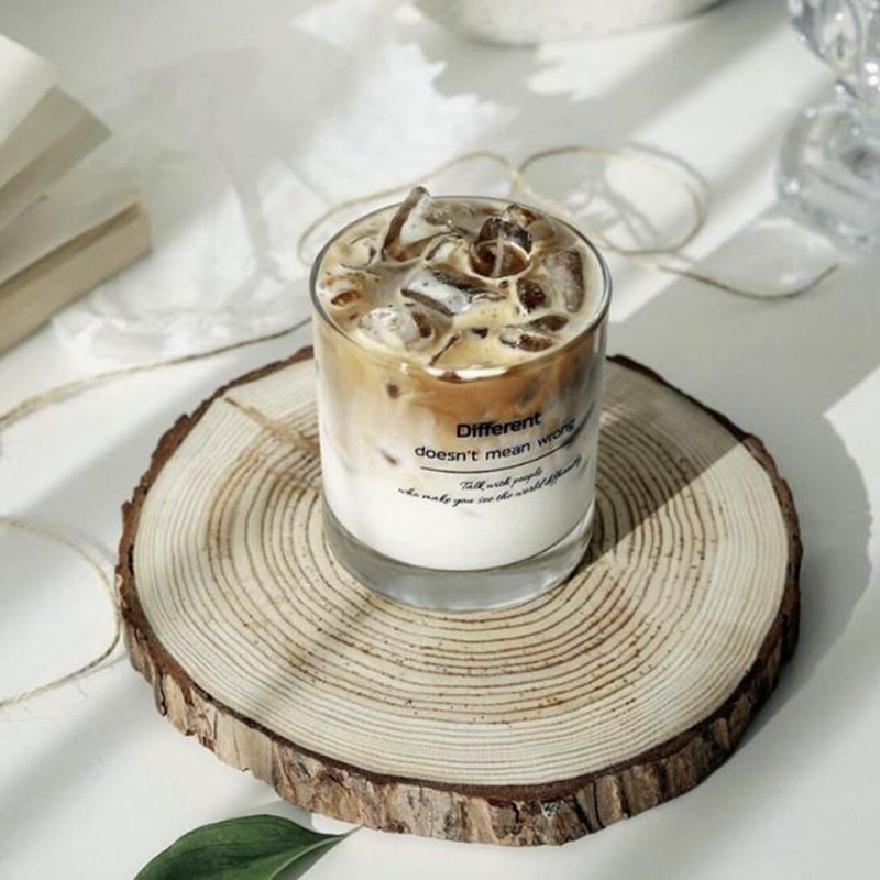 Cutelife koreansk stil ins kaffekopp glass kaldt vann kopp milkshake glass er amerikansk latte glass brus kopp drikkeskudd glass