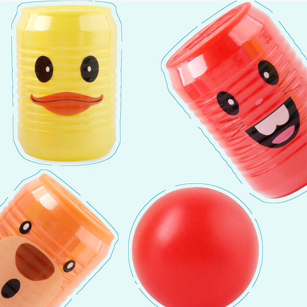 Juego de bolos de plástico con estampado de animales, juego de bolos DIY, 1 Juego