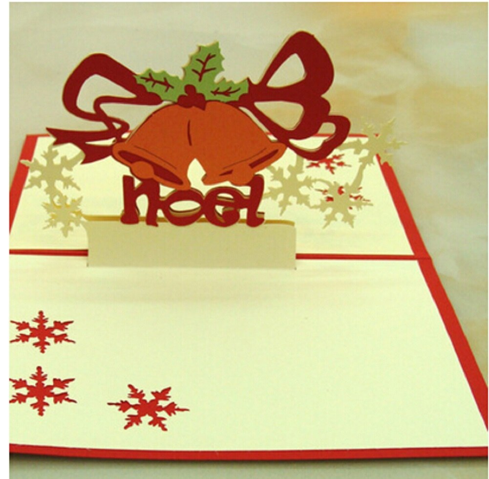 3D Pop Up Origami Greeting Christmas Cards Stereoscopic Christmas tree: J