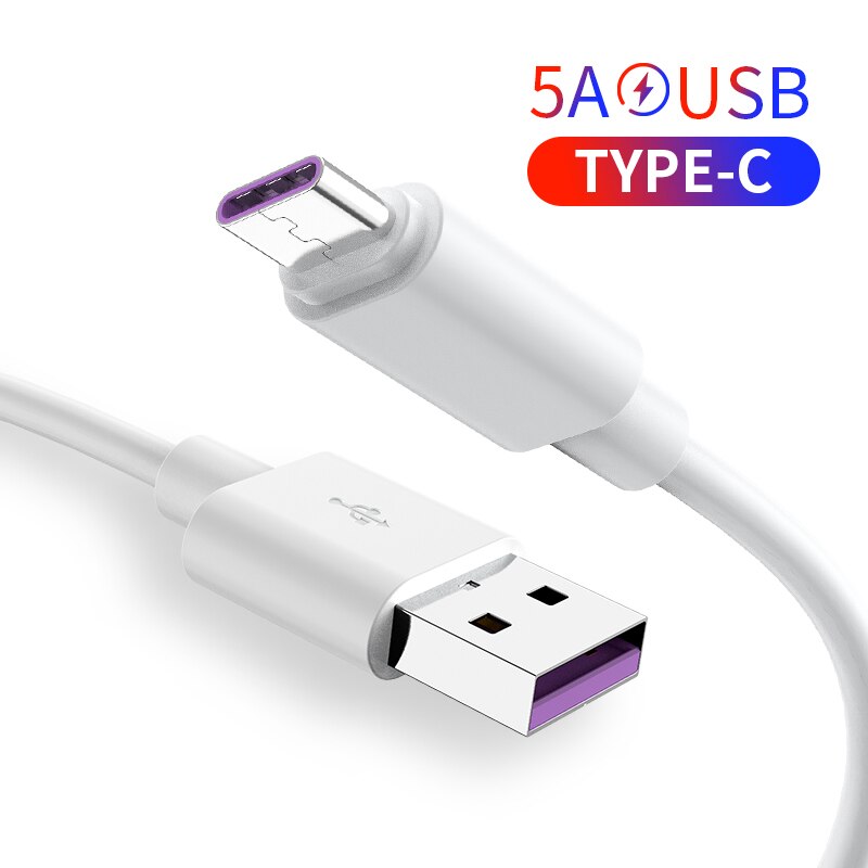 5A Fast Charging USB C Cable For Samsung S20 S10 Xiaomi Data Sync Cable For Huawei P40 P30 Pro Mobile Phone USBC Type-C Cable