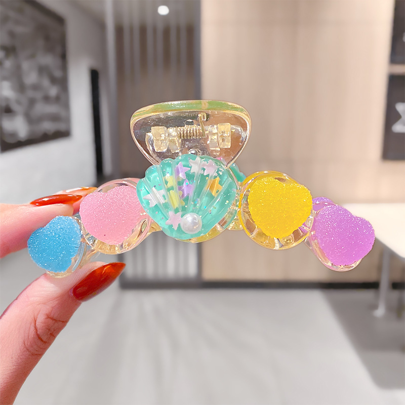 Cute Cartoon Shark Clips Transparent Hair Claws Fruit Hair Crab Clamps Girls Flower Headwear Kids Hair Clip Child Hair Accessory: 7