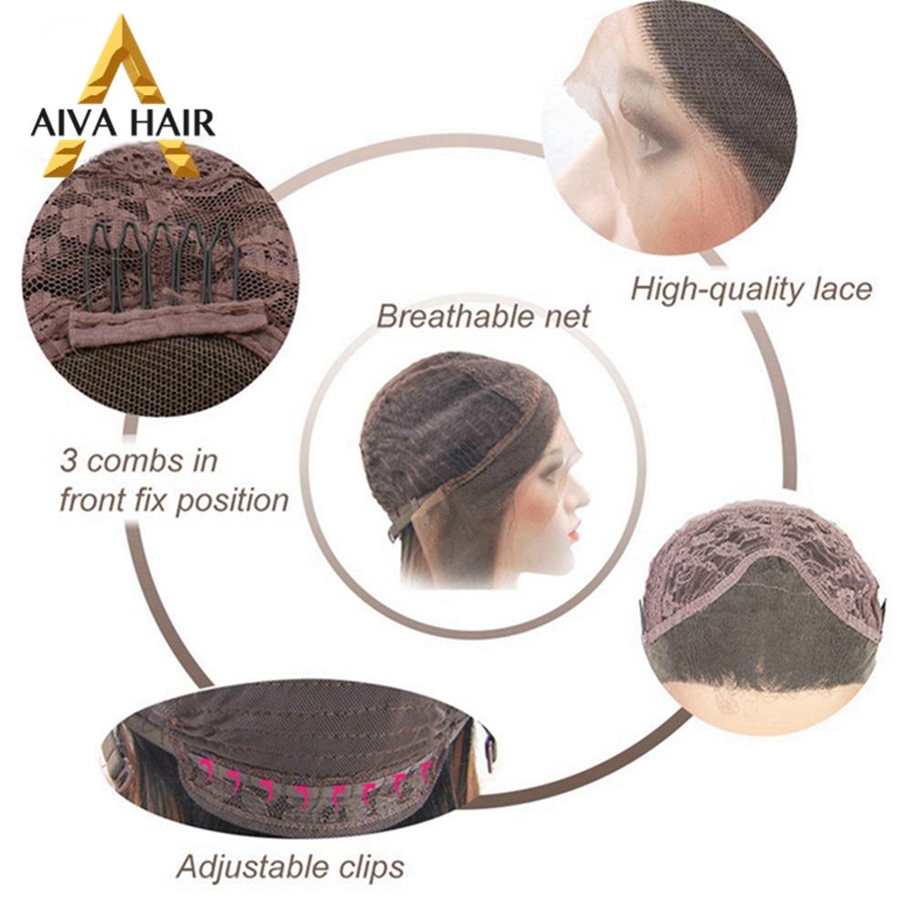 Aiva haar hoge temperatuur vezel synthetische kant voorpruik lijmloze lange middenscheiding cosplay pruik rechte pruiken voor zwarte vrouwen