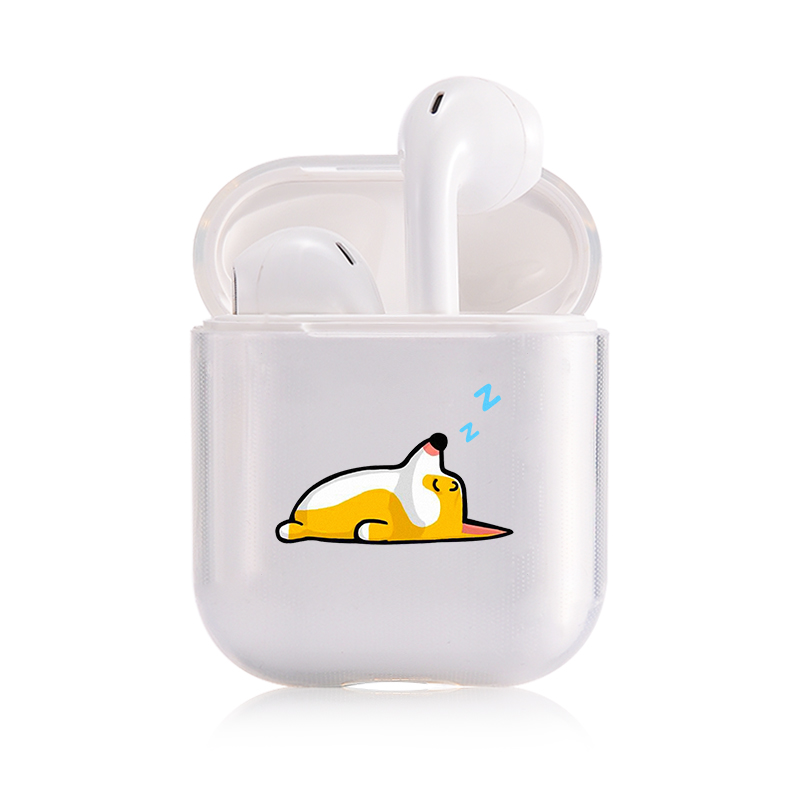 Hard Clear Headphone Case For Apple airpods 1 Case Luxury Pets Corgi Dog Transparent Air Pods Case For Airpods 2 Protective Cove