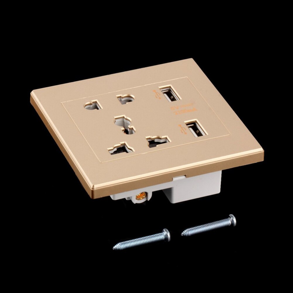Dual USB Port Wall Socket 5 Hole Square Socket Multi Function Home Socket Panel Switch Panel Home Accessory