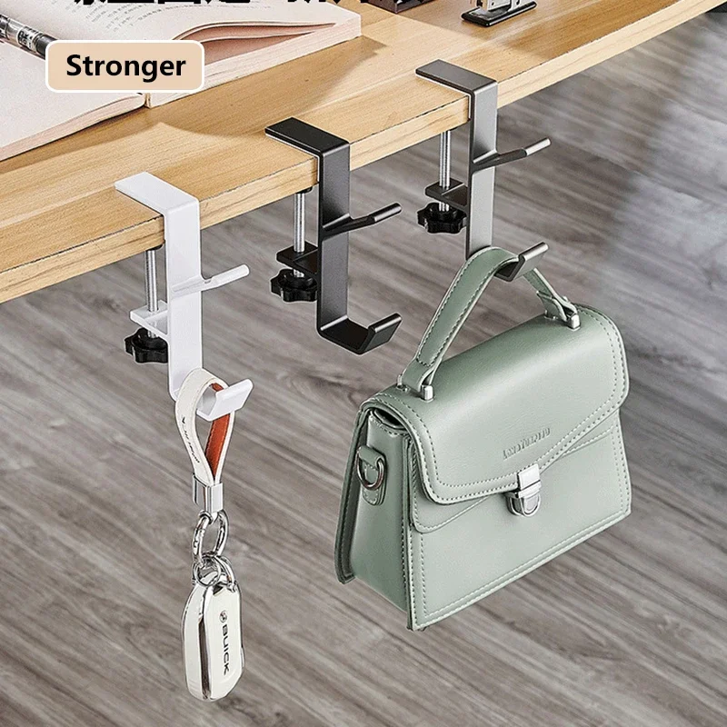 Gancho de borde de escritorio ajustable para auriculares, colgador de escritorio para estudiantes, almacenamiento de mochila, organizador de oficina en casa sin perforaciones