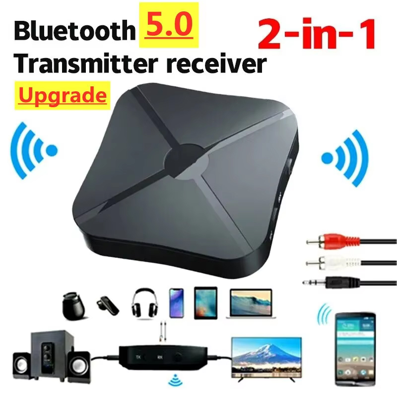 KN319 receptor transmisor Bluetooth 2 en 1 convertidor receptor de Audio estéreo adaptador inalámbrico con RCA 3,5 MM AUX para coche TV PC