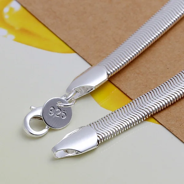 Silver color exquisite 6mm soft snake bone bracelet charm chain jewelry cute nice birthday H164