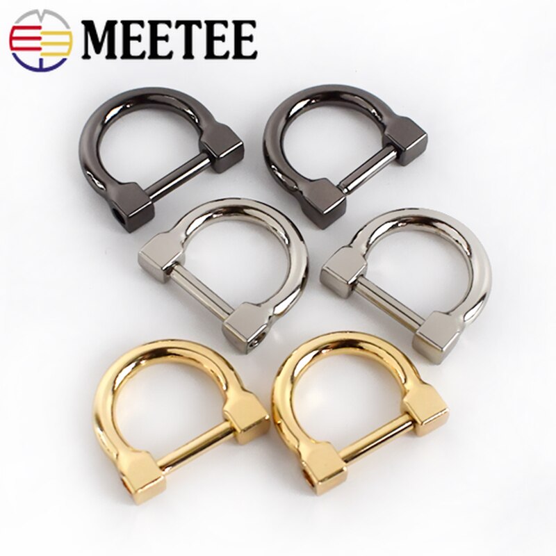 Meetee 13 x 24mm 4/10 st metall d-ring spänne väska rem spänne justerbar skruv bagage anslutning handtag krok gör det själv hårdvara tillbehör