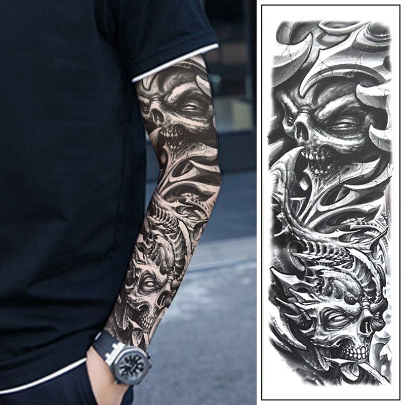 4Pcs Temporary Tattoos Sticker Full Arm Beijing Opera Pattern Pattern Tattoos Applique Arm Full Arm Tattoos Sticker(29/30/31/32)