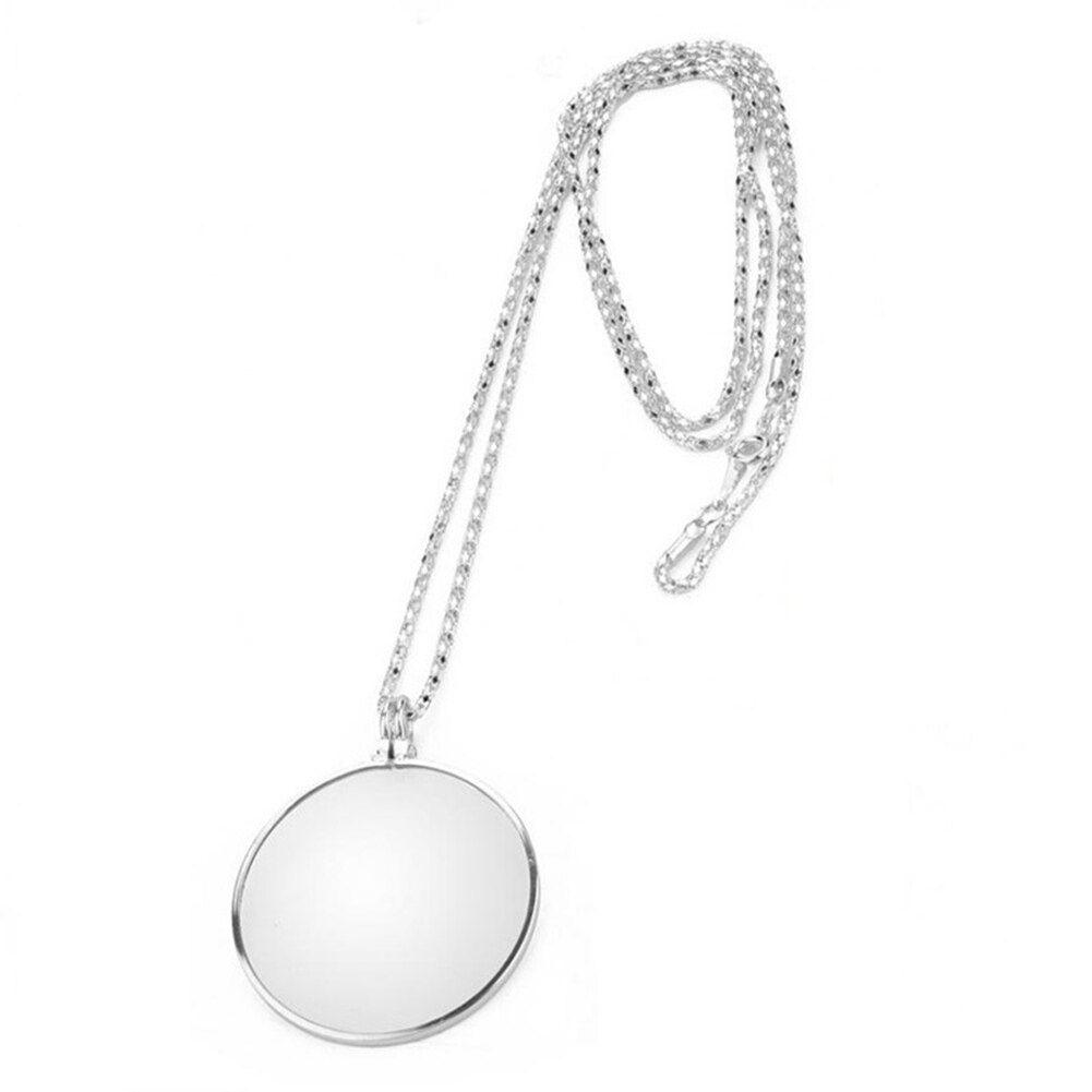 Collier décoratif Monocle avec loupe 5x, pendentif en chaîne plaquée or et argent pour femmes, de bijoux: Silver