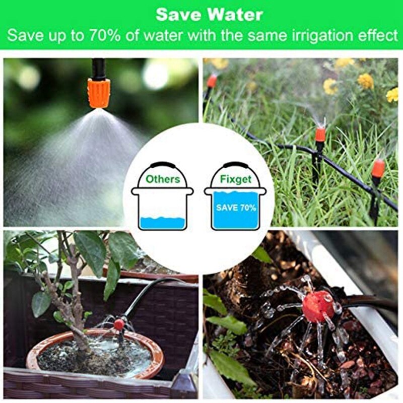 -Drip Irrigation Kit, 30M Adjustable Garden Irrigation System Kit for Landscape, Flower Bed, Terrace Plant Irrigation