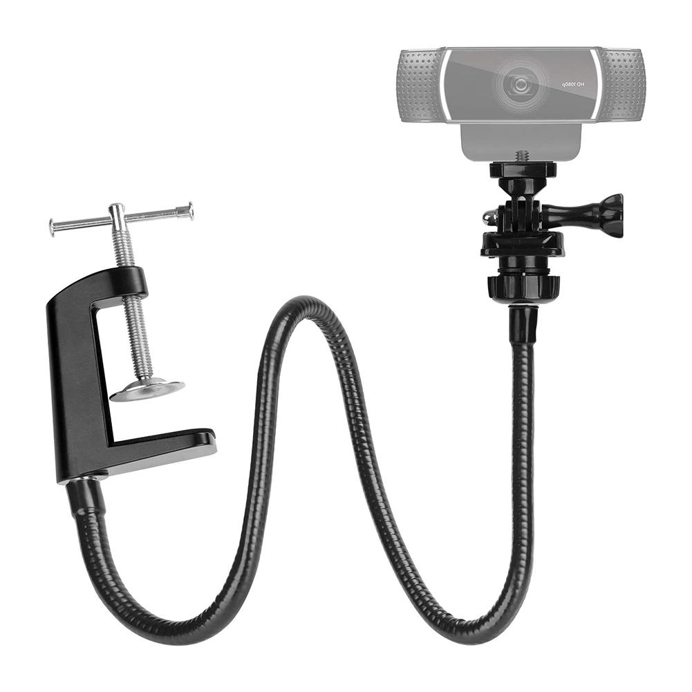 Justerbar desktop klemophængsbom fleksibel svanehals armmonteret stativholder til logitech webcam  c922 c930e c930 c920