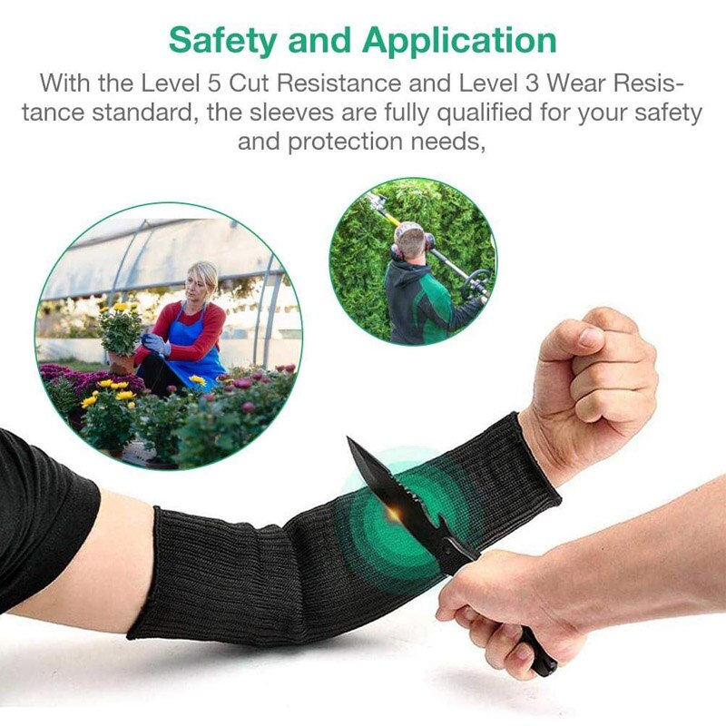 1 Pair Cut Proof Arm Sleeve Guard Bracer Steel Wire Anti Abrasion Protector Anti Cut Resistant Arms Work Safety Protection Tool