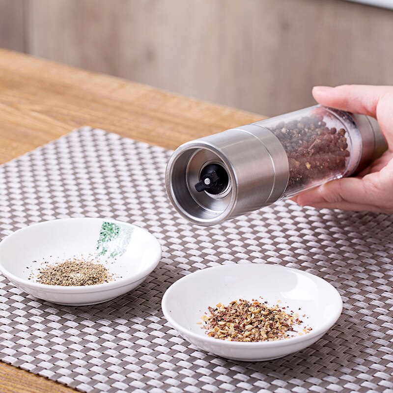 pepper grinder Manual Stainless Steel Thumb Push Salt Pepper Spice Sauce Grinder Mill Herb Spice Grinder Kitchen Accessories
