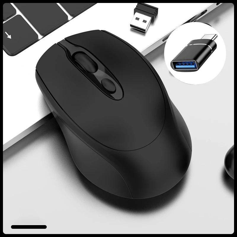 Ergonominen langaton hiiri 2.4g optista ladattavaa bluetooth-yhteensopivaa hiirtä kannettaville tietokoneille chromebookeille kannettaville tietokoneille pelihiiri: Ruusunpunainen