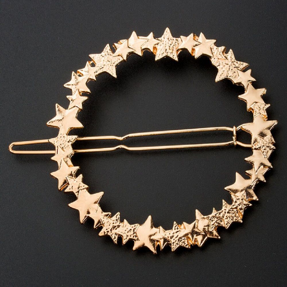 femme cheveux accessoires pince à cheveux épingle métal géométrique alliage bandeau lune cercle Hairgrip Barrette filles support