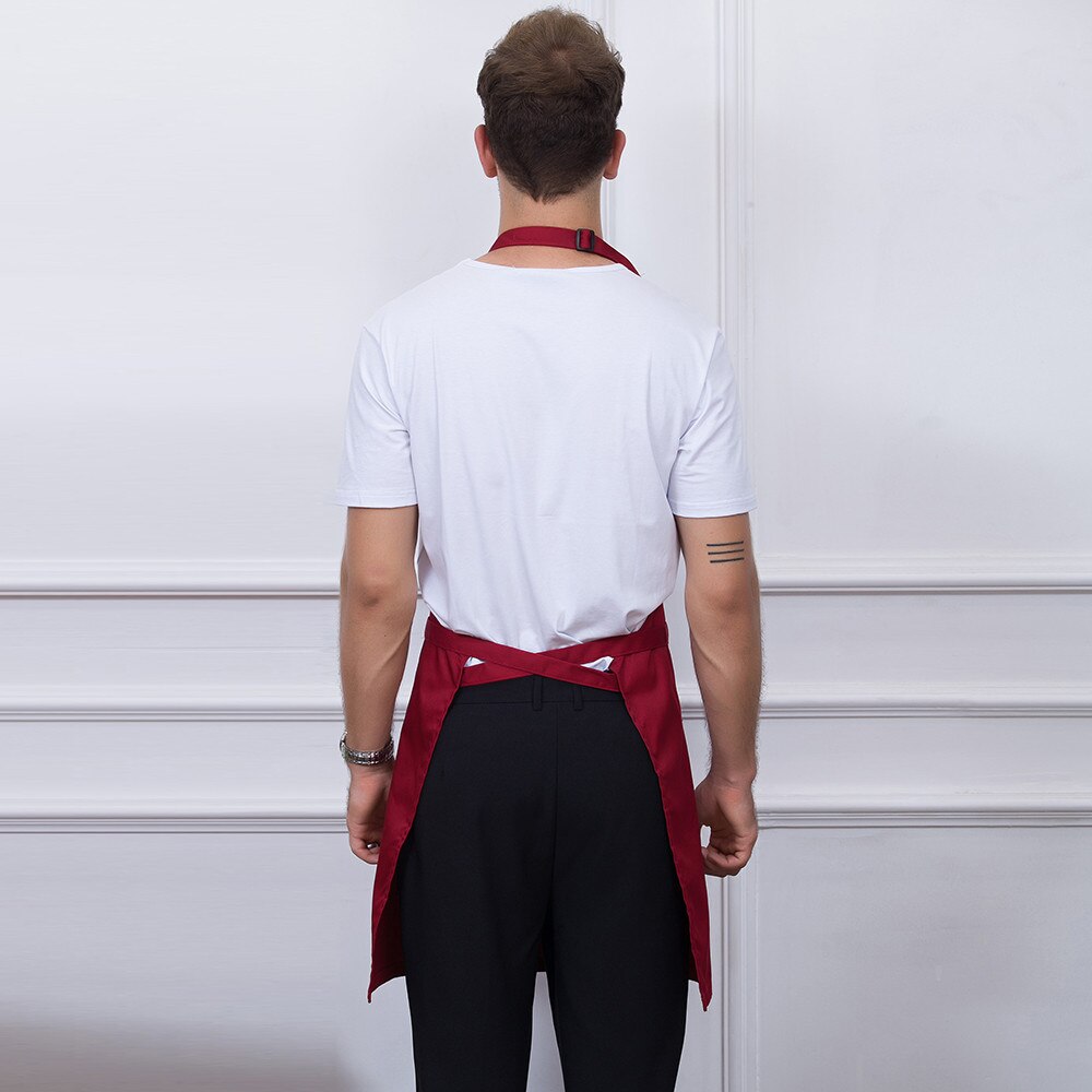 Adjustable V Neck Apron Food Service Coffee Shop Bakery Restaurant Chef Waiter Cook Wear Aprons Kitchen Work Uniform
