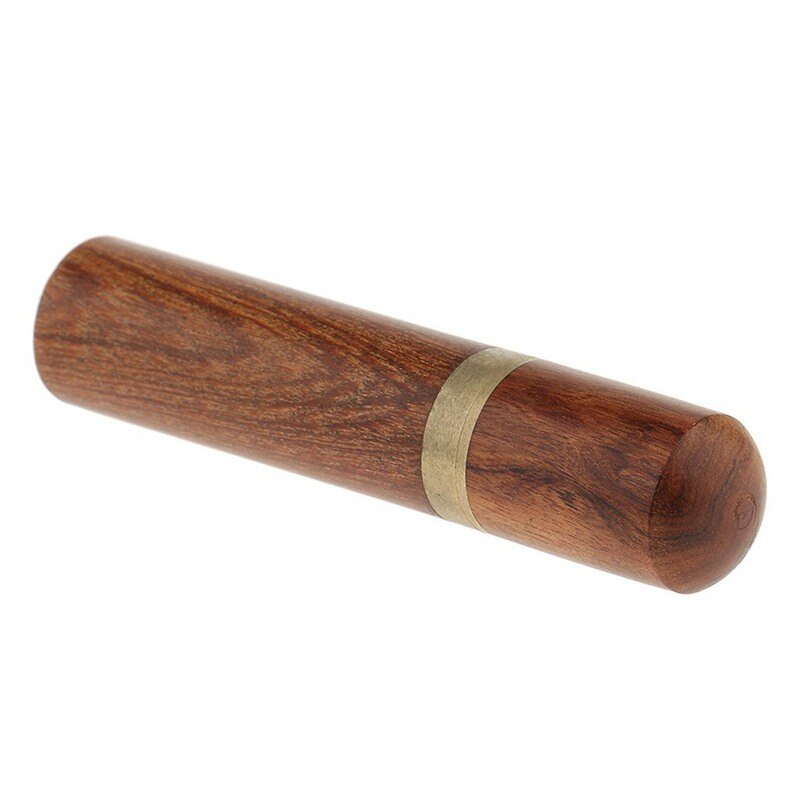 Penvormige tandenstokerbuis van hout, duurzaam draagbaar doosje tandenstokers, bruine kleur