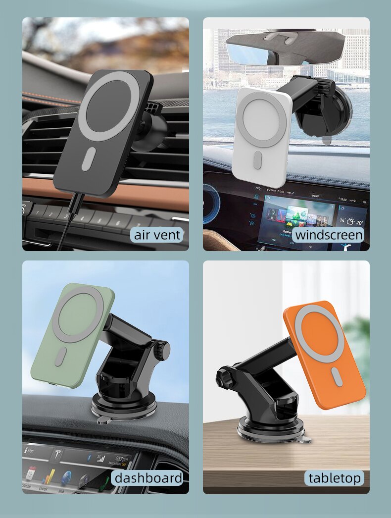 15w magnetiske trådløse oplader bil trådløse opladere til iphone 12 12 pro mini smart telefon holder hurtig ladestation