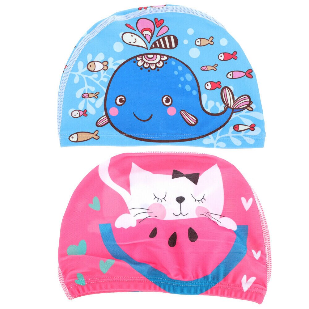 2Pcs Gehoorbescherming Zwemmen Caps Cartoon Waterdicht Kinderen Zwemmen Caps