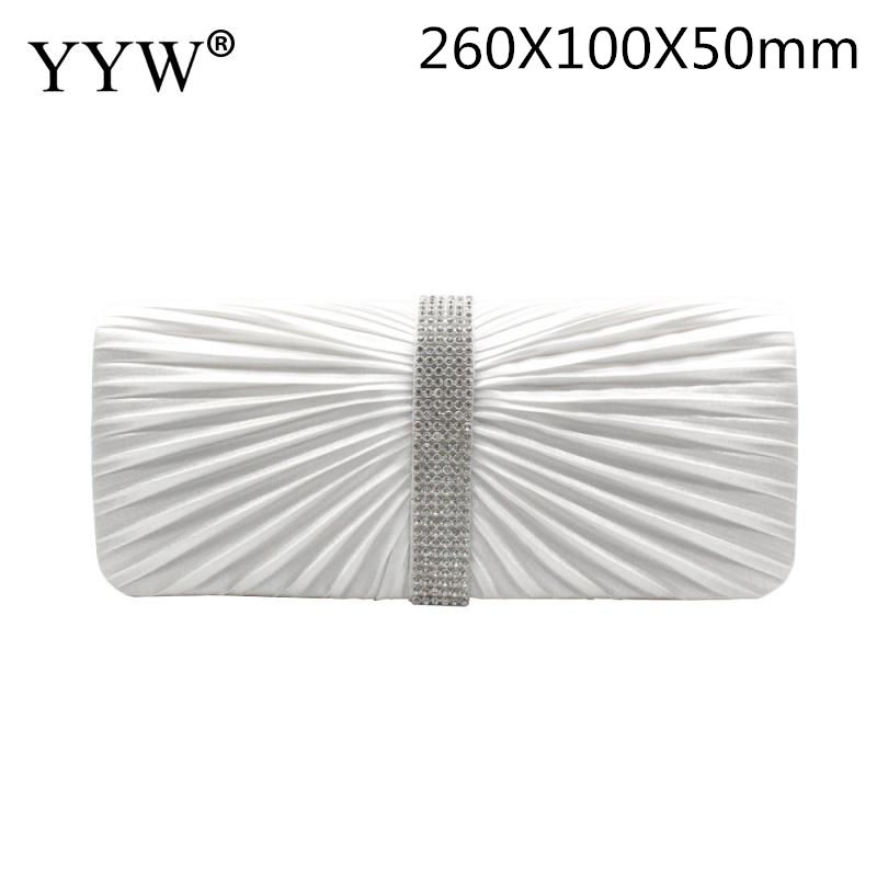 Rhinestone Clutch Bag Women Long Wallet Purse Clutch Female Wedding Bags With Chain Sac Main Femme Envelope Clutch: white