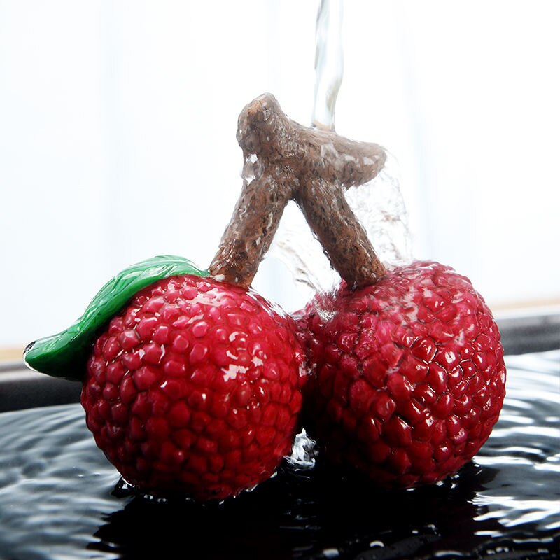 Color Changing Tea Pet Lychee Decoration Artware Decorations Tea Ceremony Kung Fu Tea Set Accessory Same Auspicious Fruit Lucky