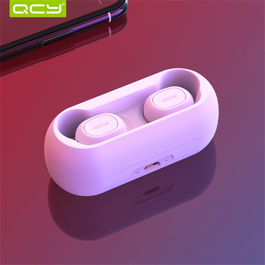 Qcy-t1c Tws-Bluetooth Headset Mini 3d Stereo Quick Pairing Noise Reduction Wireless Headset Earphones Wireless Earbuds With Box
