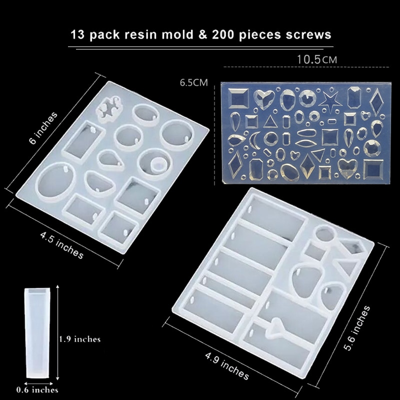 DIY Hanger Sieraden Casting Mallen, Siliconen Hars Sieraden Mallen Set DIY Maken Tool Crafting Hanger Oorbellen