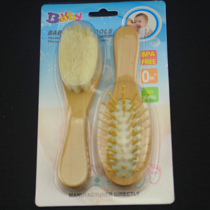 Baby Daily Care Products Wood Shampoo Bath Wool Brush Soft Skin Care Cleaning Brush Wool Brush Set