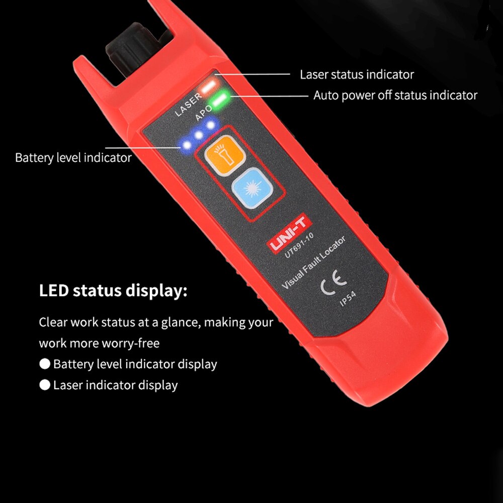 UNI-T UT691 Visual Fault Locator Optical Fiber Tester Network Cable Test With Flashlight Red Light Source Tester