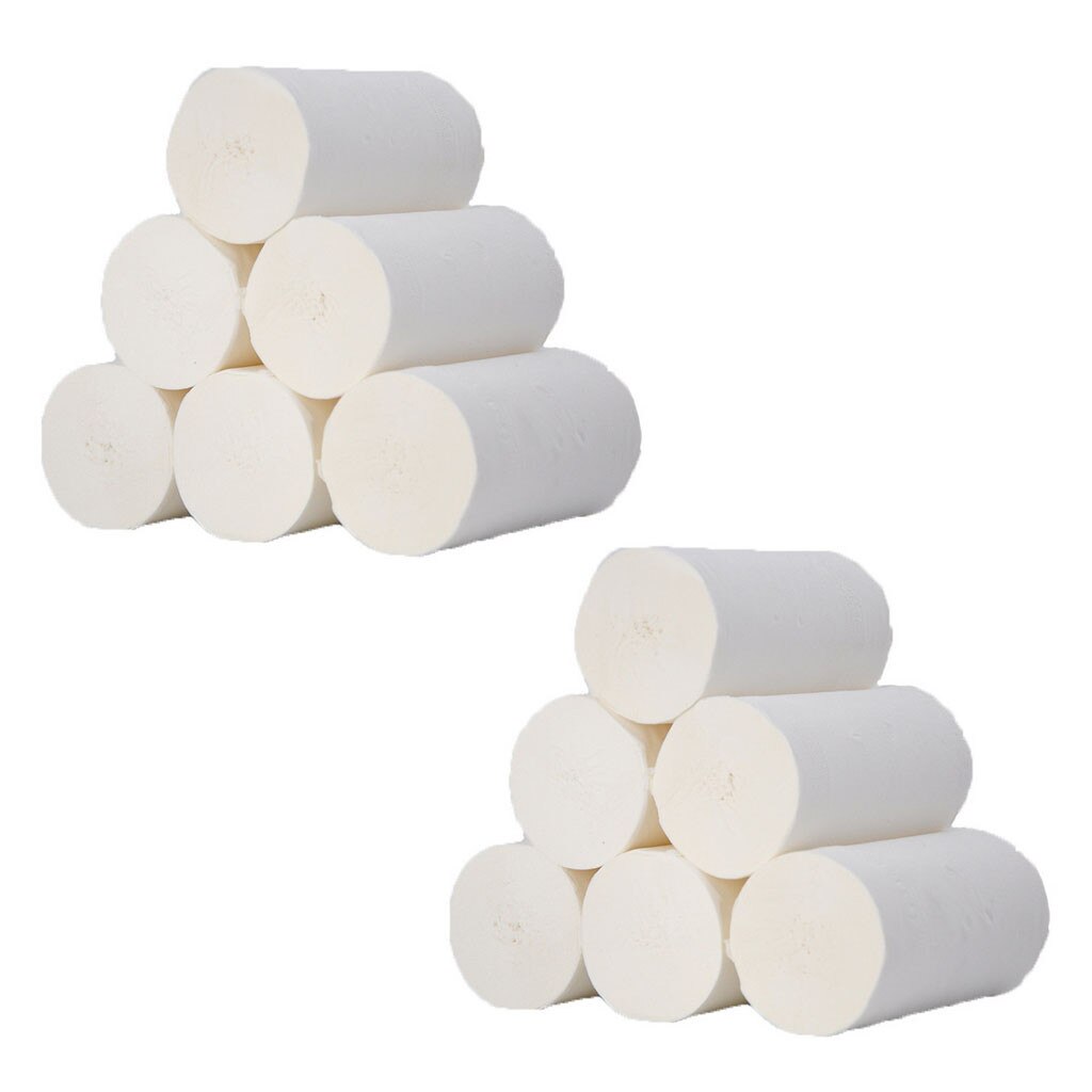 12pcs Roll Paper Tissue Paper Roll 4 Layer Thickened Household Paper Thick Kitchen Paper Towels Soft Skin Tissue Roll Paper