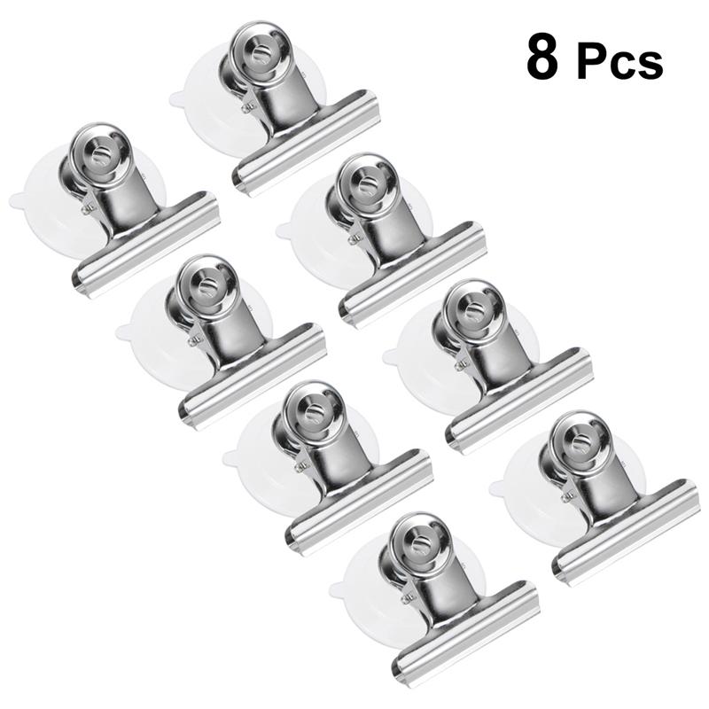 8pcs Suction Cup Clip Heavy Duty Clamp Large Suction Cup Advertising Display Pop Signs Clamp Holder Stainless Steel Clips Window: Default Title