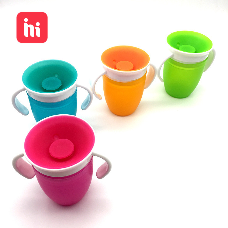 Bébé tasses peuvent être tournées tasse magique bébé apprentissage tasse à boire étanche enfant eau tasse bouteille 240ml copos apprentissage tasse bébé tasse