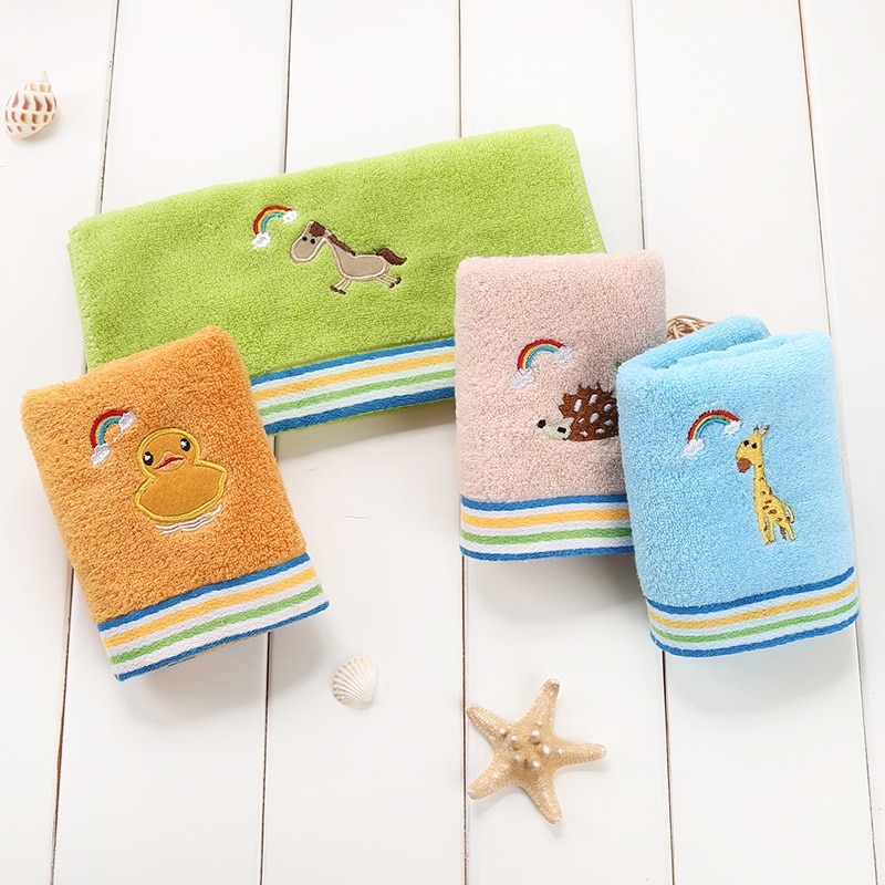 Cartoon Dier Patroon Milieuvriendelijke Absorptie Baby Handdoek Kind Handdoek Handdoek Huis Schoonmaken Gezicht Voor Peuter Baby Kids