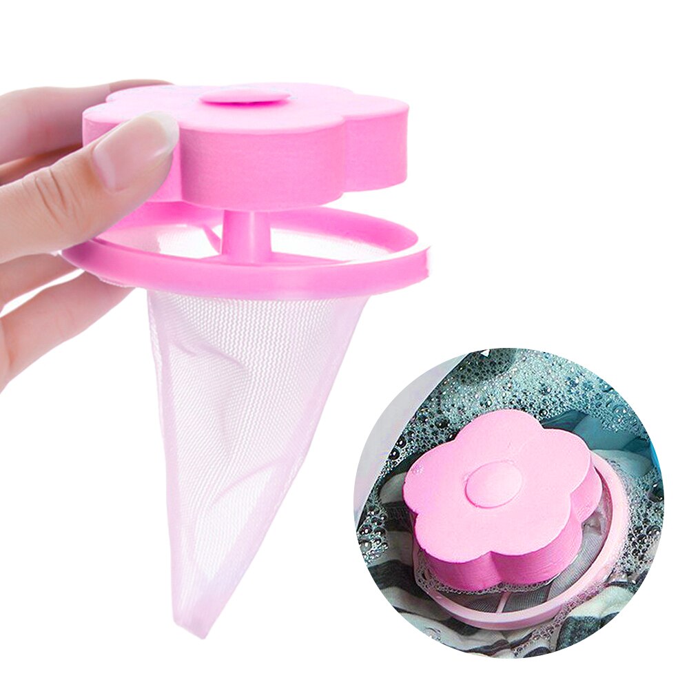 Cleaning Washing Machine Filter Mesh Net Bag Floating Pet Fur Catcher Filtering Hair Removal Device Wool Cleaning Supplies: pink