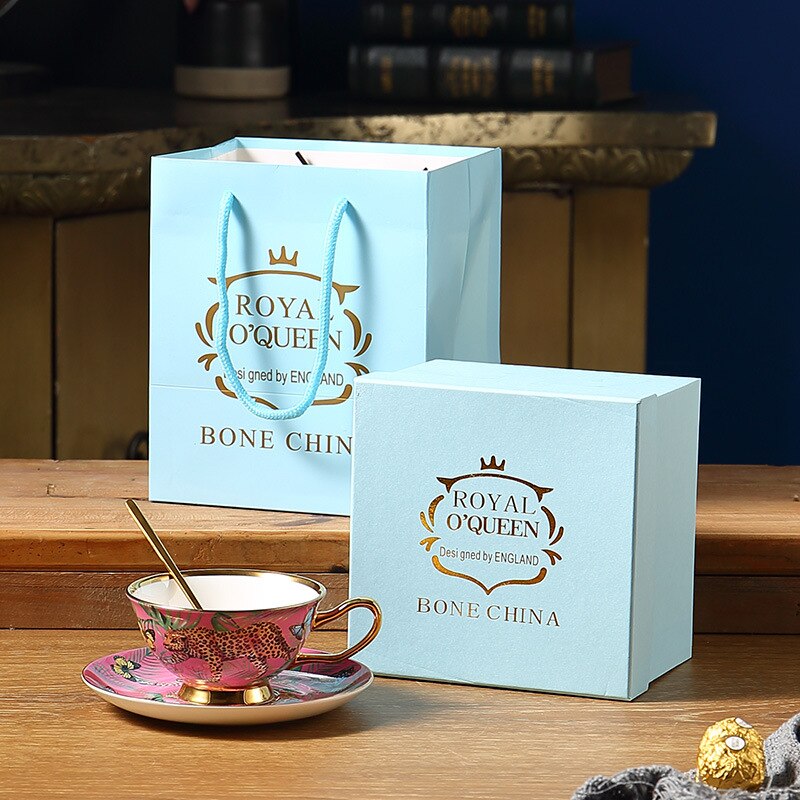 Creatieve Roze Bone China Mok Luipaard Bos Cheetah Keramische Kopje Koffie Melk Water Afternoon Tea Party Drinken Thuis Drinkware