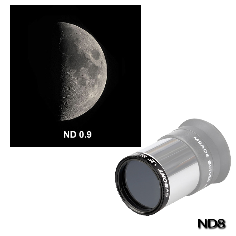 SVBONY SV139 1.25" ND4 /ND8/ ND16/ ND1000 Neutral Density Filter for Telescope Eyepiece Reduce Moon Surfaces Overall Brightness: Navy Blue