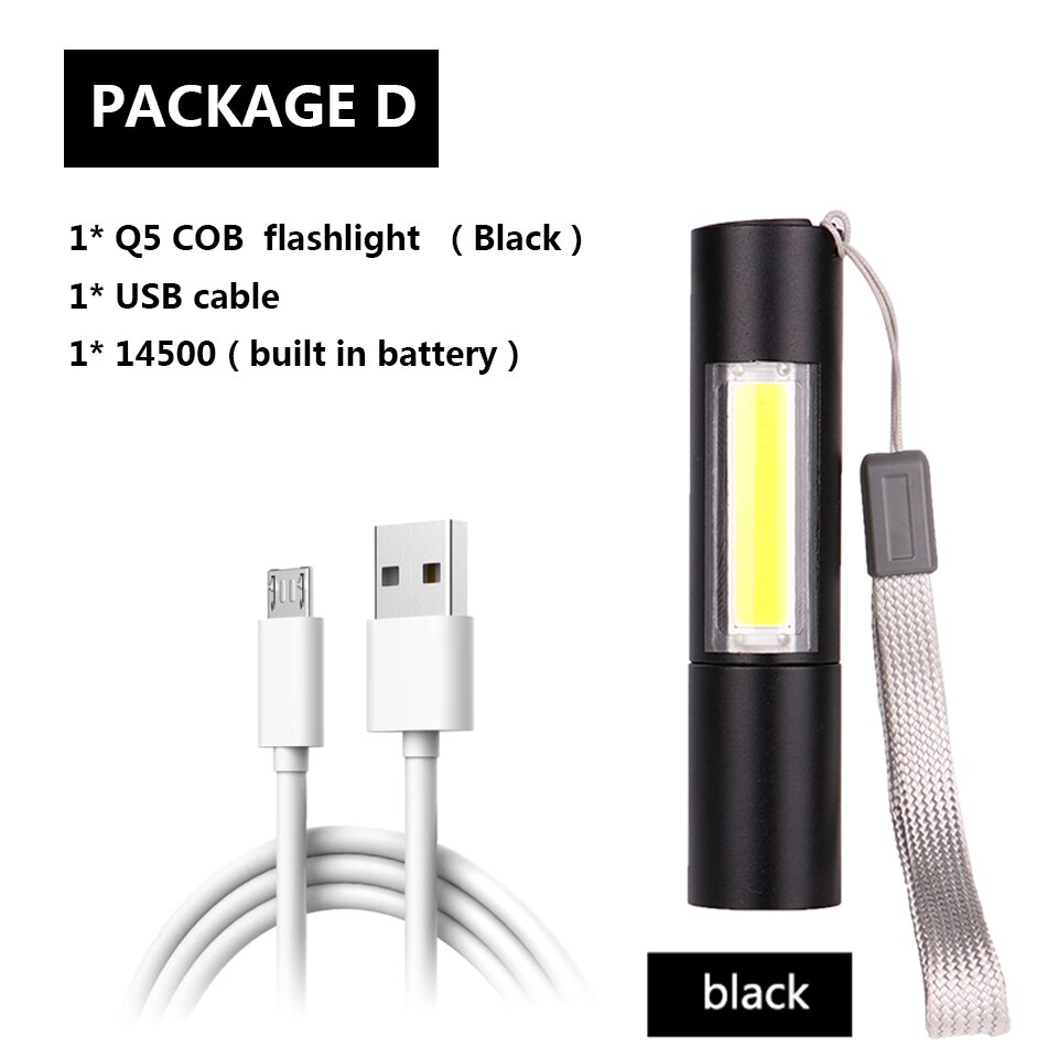 8000 Lumen z94 XM-T6 Power bank LED Zaklamp Zaklamp 3 modes schakelaar zoom lens ingebouwde oplaadbare batterij voor camping