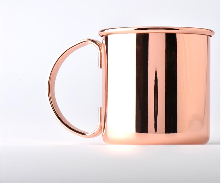 Classic Moscow Mule Mug Drum- copper plated on FDA level stainless steel-copper cup& solid stainless handle