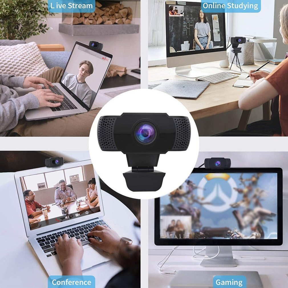 High Definition Computer Web Camera Webcam With Microphone Plug And Play Usb Webcam Built-In Microphone